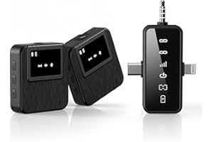 BAILIXIN Lapel Microphone Wireless for Video Recording, Vlog, Streaming, 3 in 1 Professional Wireless Lavalier Microphone, Android, Camera