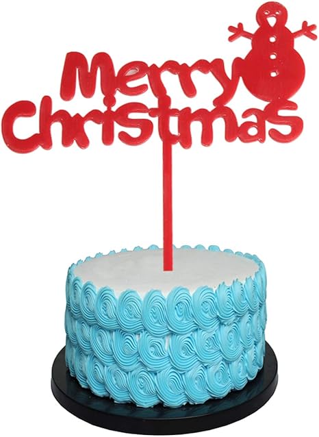 Amazon Com Red Glittery Merry Christmas Cake Topper Christmas Holiday Party Decorations Christmas Cake Topper Acrylic Cake Topper Winter Merry Christmas Cake Topper Toys Games