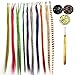 50 Pack Synthetic Hair Feathers, Grizzly Feather Hair Extensions Kits With 100 Micro Link Beads + A Free Micro Loop Hook