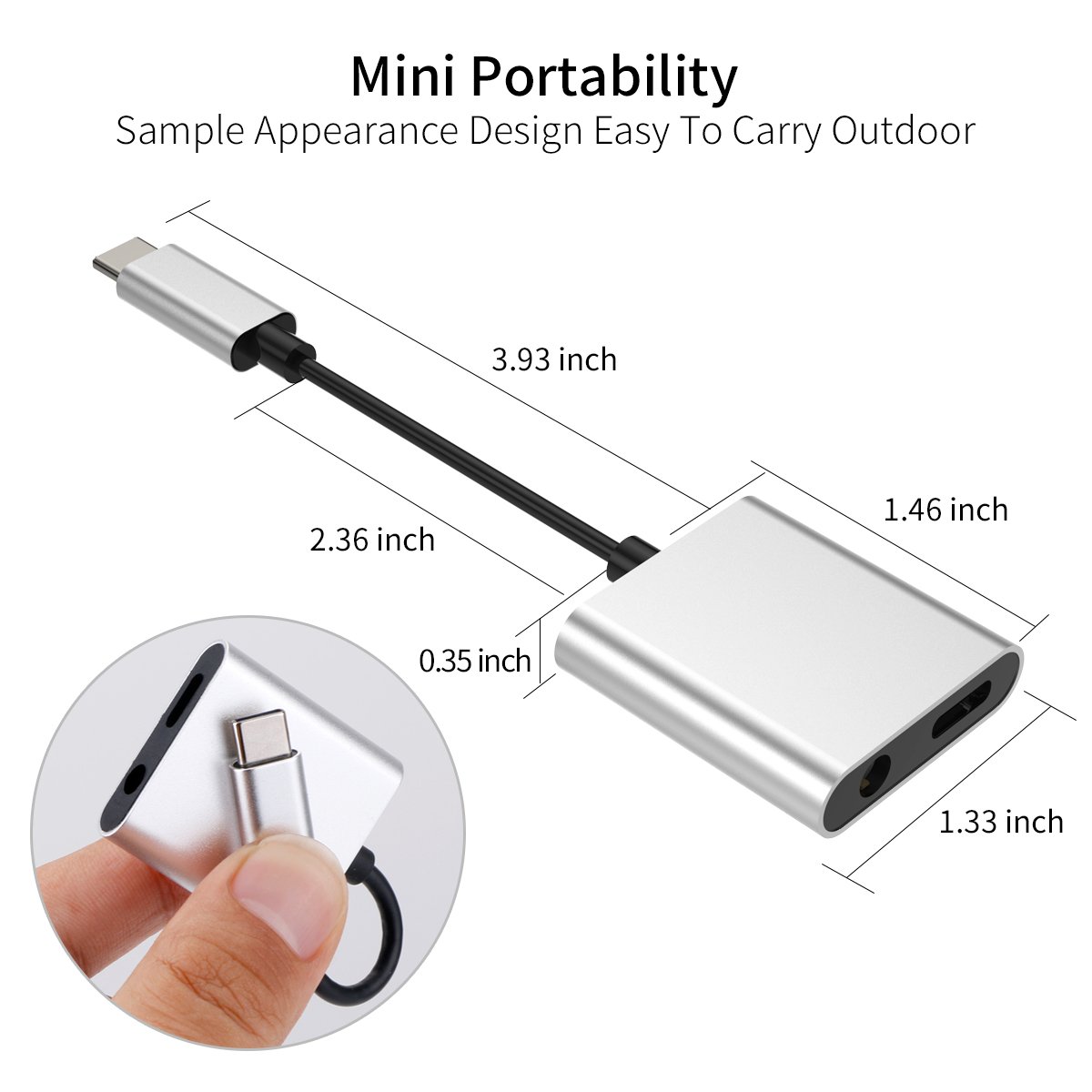 Type C Audio Charger Adapter, 2 in 1 USB-C to 3.5mm Headphones Aux Adapter,Type C to 3.5mm Audio PD Fast Charge Splitter, Support Google Pixel 3/3 XL/2/ 2XL,Samsung Note8/S8/S8+/S9/S9+,HTC U11 Etc