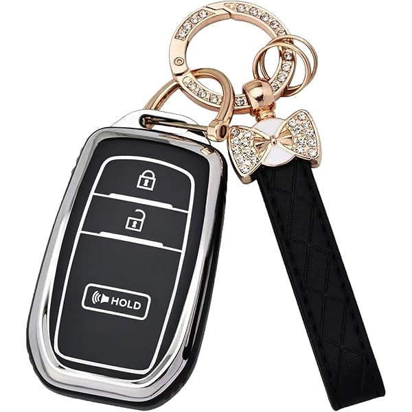 Tukellen for Toyota Key Fob Cover Special Soft TPU Key Case Key Shell Compatible with 2019-2023 Land Cruiser,2021-2023 Venza, RAV4 Prime, Hilux, Fortuner,2022 Tundra Key Shell (White, 4-5 Buttons
