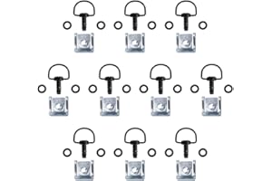 MOTO4U Motorcycle Race Fasteners Quick Release D-Ring Race Fasteners Type C 14mm Dark Black(10 Pack)