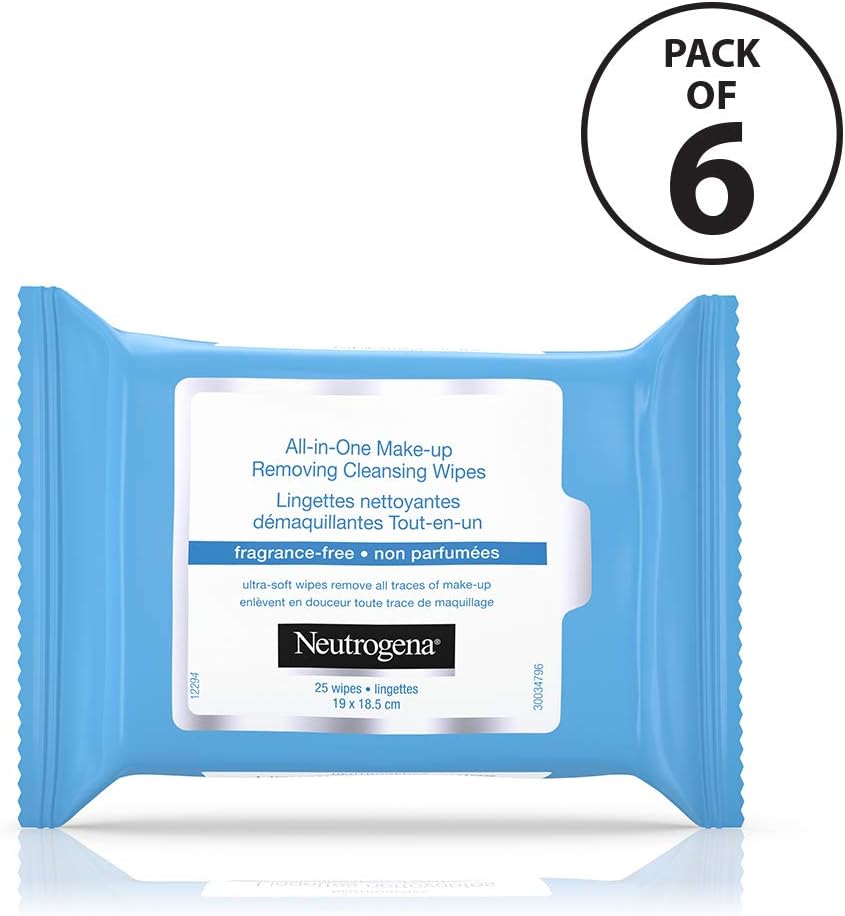 Neutrogena Makeup Remover Cleansing Face Wipes, Alcohol Free Facial