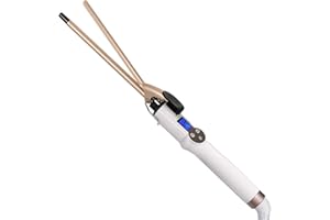 HOSON 9mm Curling Iron Professional, 3/8 Inch Ceramic Tourmaline Curl Wand Barrel, Hair Curler Iron for Long & Short Hair,Glove Include, Gold