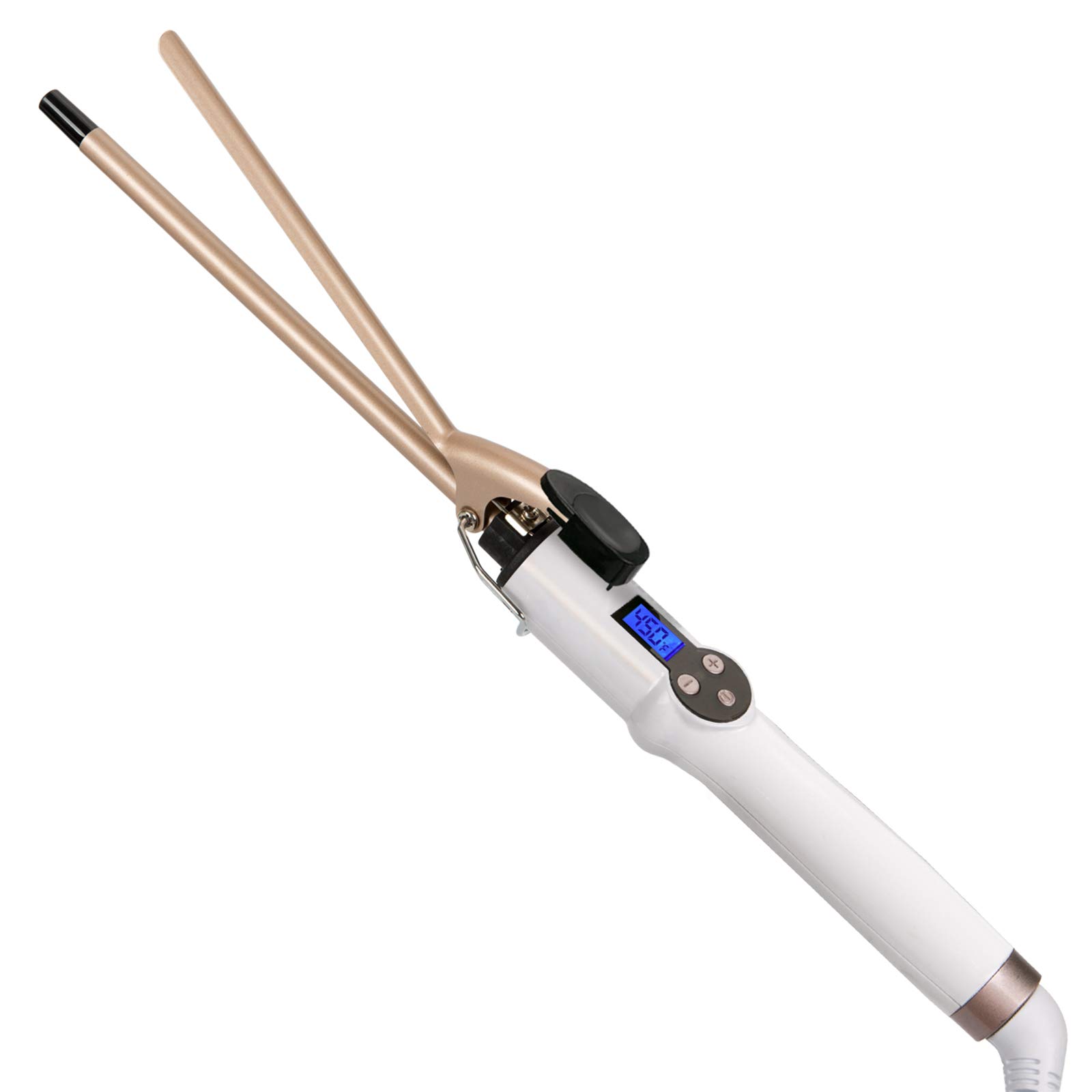 Photo 1 of 9mm Curling Iron Professional, 3/8 Inch Ceramic Tourmaline Curl Wand Barrel, Hair Curler Iron for Long & Short Hair,Glove Include, Gold
