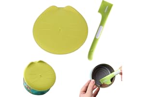 Sheldamy 2 Pack Pet Food Can Supplies, Cat and Dog Canned Goods Lid Cover, Silicone Mixing Spoon for Scraping Wet Food