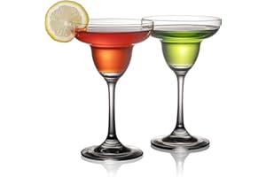 HZIYOU Margarita Glasses Set of 2 - Margarita Cocktail Glasses - Clear Glasses for Drinking Martinis, Manhattans, Vodka, Gin,