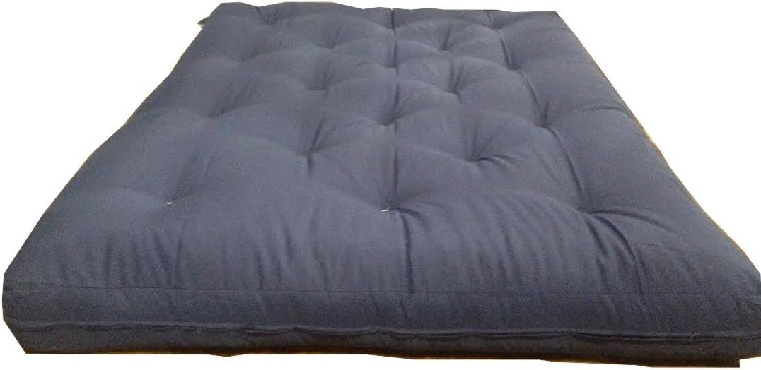 8 Inch Luxury Futon Mattress with 2 5" Fibre Foam Pad, 3 Layers Flame Retardant Cotton (Full) Black