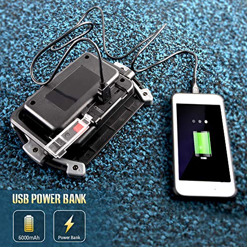 Illushine LED Work Light, 10W 1500 Lumen Rechargeable Work Lights, Portable COB Flood Lights, Waterproof LED Floodlight for Job Site Lighting, Emergency Car Repairing, Camping Hiking