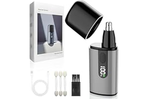 Ssoiew Nose Hair Trimmer for Men Women, Protable Nose Hair Trimmer with Fast Charging Built-in Battery, High Speed 12000rpm Motor, Dual Edge Blade, LCD