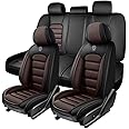 5 Seat Covers for Toyota FJ Cruiser 2007-2014,Premium Nappa Leather Car Seat Covers Car Seat Cushions,Waterproof Soft Seat Covers for Cars,Interior Accessories Airbag Compatible（Standard-Black&Coffee）