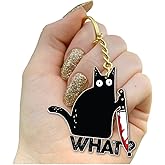 DongNaiWin Funny and Cute Black Cat Metal Keychains for Men and Women, Funny Bag Charm for Women
