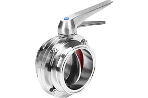 DERNORD Butterfly Valve with Trigger Handle Stainless Steel 304 Tri Clamp Clover (4 Inch Tri Clamp Butterfly Valve)