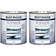 Rust-Oleum 207000 Marine Coatings Topside Paint, Quart, Semi-Gloss White 32 Fl Oz (Pack of 2)