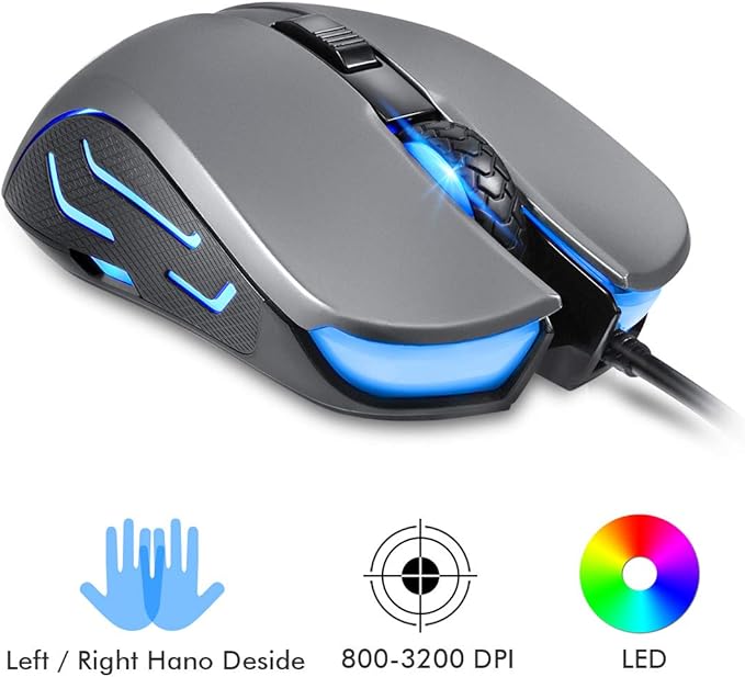 EasySMX Gaming Mouse, [2019 Newest] SI9031 Wired Optical Gaming Mice