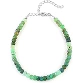 Vatslacreations 3-4MM Chrysoprase Bracelet – Natural Gemstone Beads Bracelet – Handmade 925 Sterling Silver Jewelry – Birthday Gift for Her