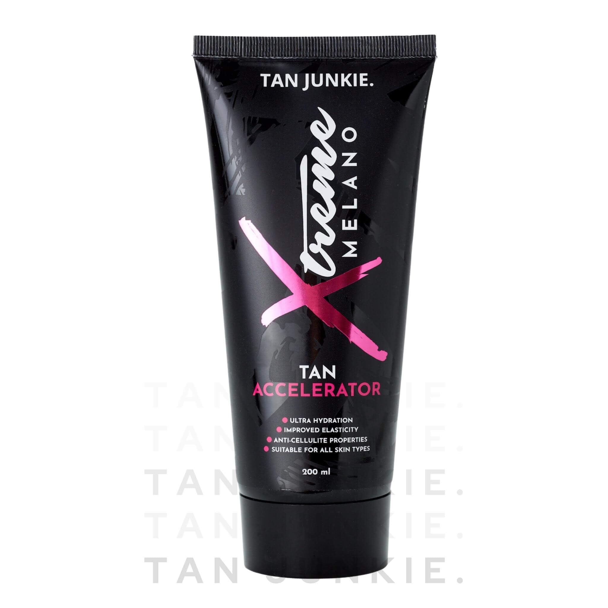 Tan Junkie Xtreme Melano Sunbed Cream 200ml - Luxurious Tanning Accelerator, Deep Tan Enhancer with Anti-Cellulite Benefits, Hydrating Sunbed Tanning Lotion with Amethyst & Gemstone Extracts