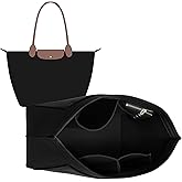 Doxo Longchamp Organizer Insert Small,Bag Organizer Suitable for Le pliage Small,Keeps Tote Handbags Shaped & Neat (Black,S)