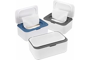 NOVWANG 3 Pack Baby Wipes Dispenser Wipe Holder with Lids, Keeps Wipes Fresh, Refillable Wipes Container with Sealing Design, Bathroom Tissues Wipes Case Box