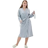 Dowesrobe Women's Robes Luxury cotton Lightweight Summer Long Plus Size BathRobes for Women Soft Kimono Spa Knit Waffle Robes