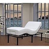 MICOUD Adjustable Bed Frame Full Metal Frame Bears 705 lbs Head and Legs Can Lift Independently, Zero Gravity Prevents Snoring and Acid Reflux Black Quick Installation Twin XL (Twin XL)