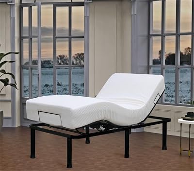 MICOUD Adjustable Bed Frame Full Metal Frame Bears 705 lbs Head and Legs Can Lift Independently, Zero Gravity Prevents Snoring and Acid Reflux Black Quick Installation Twin XL (Twin XL)