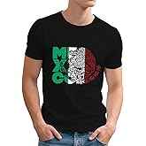FlowFem Mens Mexico Shirt Mexican Flag Shirt Mexico Eagle Tee Tops