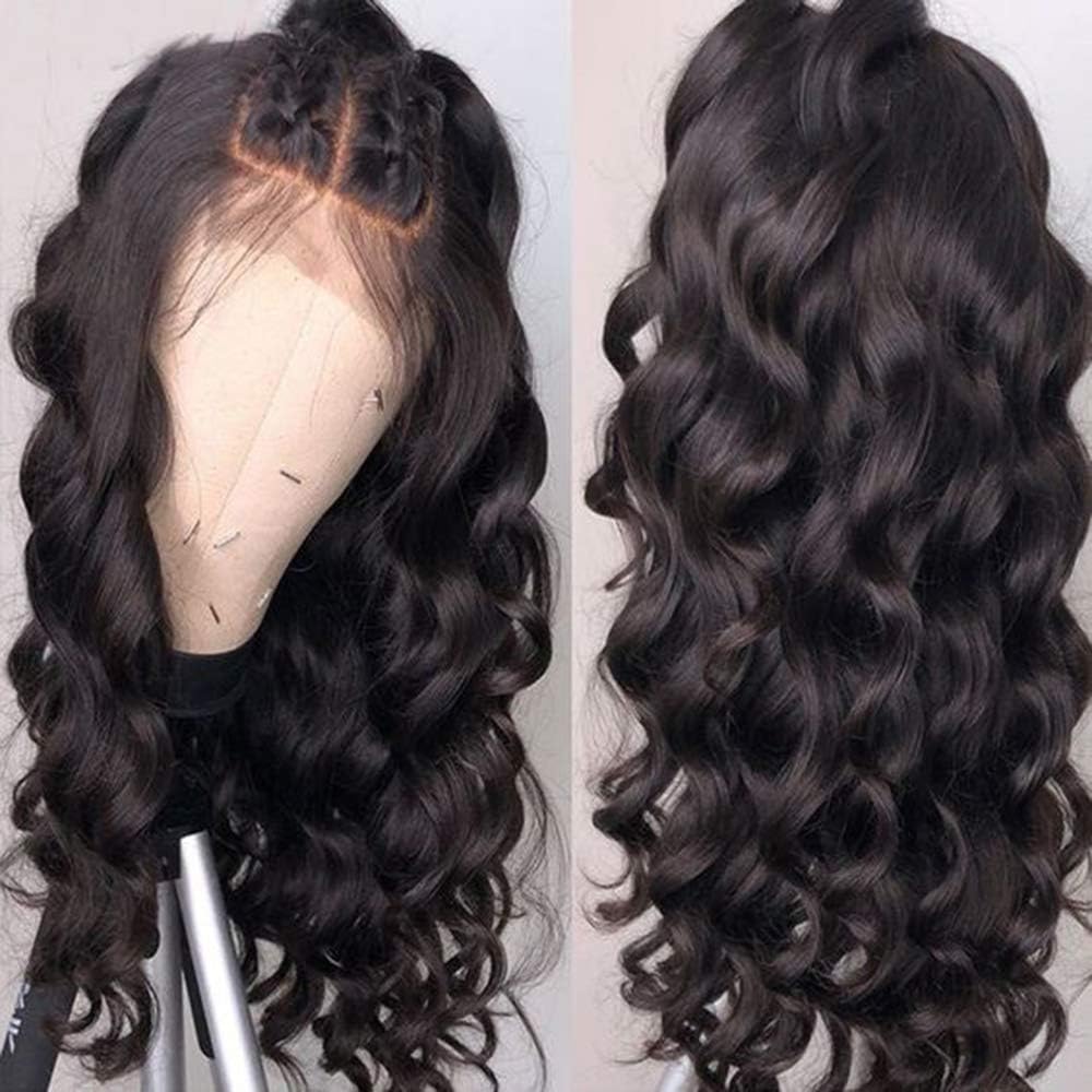 Eversilky Deep Part 13x6 Lace Front Human Hair Wigs with Baby Hair 150% Density Peruvian Remy Human Hair Wig Loose Wave Wigs for Black Women
