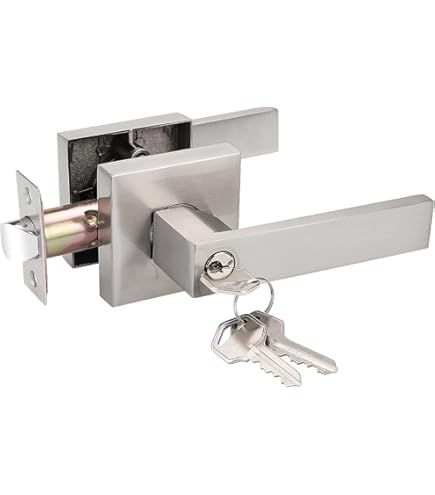 Avalon 'Concord' Modern Door Handle Set - Satin Nickel Privacy/Passage Lever
