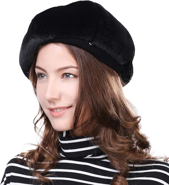 Artist Beret French Barrett Hat Velvet Mime Director Womens Winter Cap