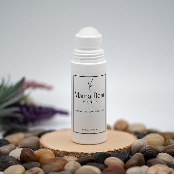 MAMA BEAR OASIS ROLL ON NERVE SUPPORT – FAST ABSORBING & QUICK DRYING MAGNESIUM ROLL ON W/MENTHOL, ALOE VERA, & MORE FOR CALMING EFFECT – GENTLE & NON-GREASY COMFORT RUB FOR EASY APPLICATION