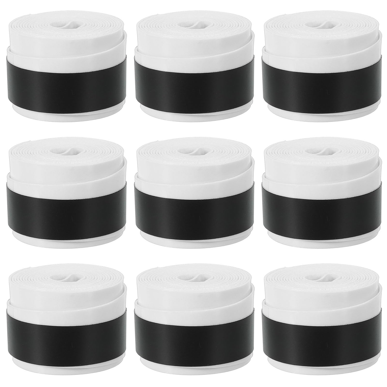 PATIKIL 43.3" Tennis Racket Grip Tape, 9 Pack Overgrip Stretchy Non-Slip Absorb Sweat for Badminton Fishing Rod, White