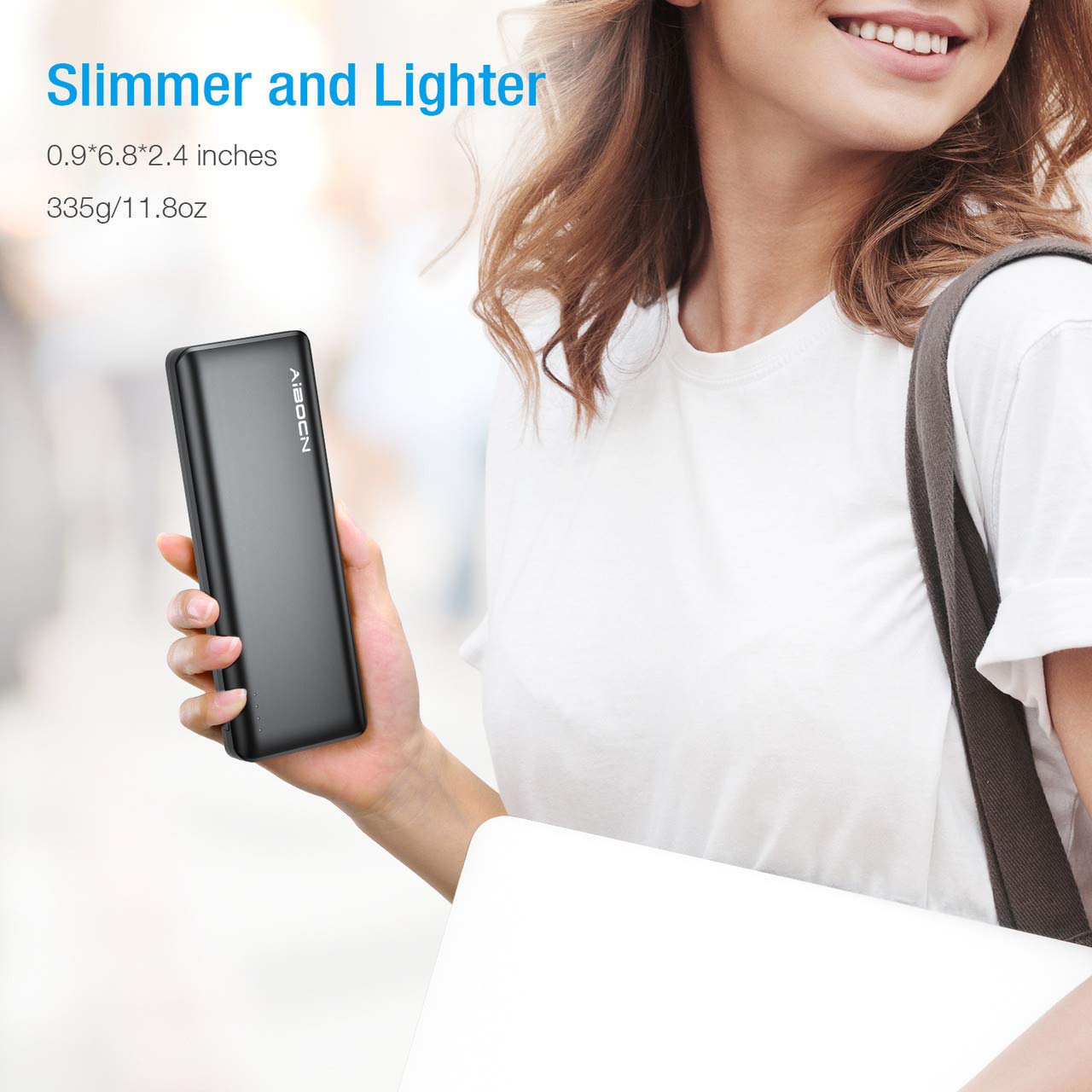 Aibocn Uranus 20000mAh Power Bank, Perfect Hand Feeling Portable Charger, High Capacity Compact External Battery Pack Fast Charging for iPhone, iPad, Samsung Galaxy, Android Phone, Tablet and More