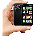Mini phone Unlocked Mini Smartphone for kids with 3.0" HD Touch Screen World's Smallest Cell Phone Quad Core Dual Sim Card Face ID Android Compact Small Mobile Phones for Student Pocket 2GB+16GB Black