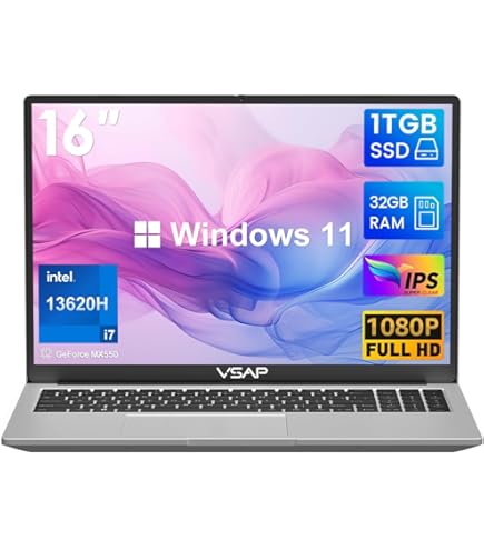 Notebook i7 13620H 32GB RAM 1TB SSD Laptop Win11 15.6in : Amazon