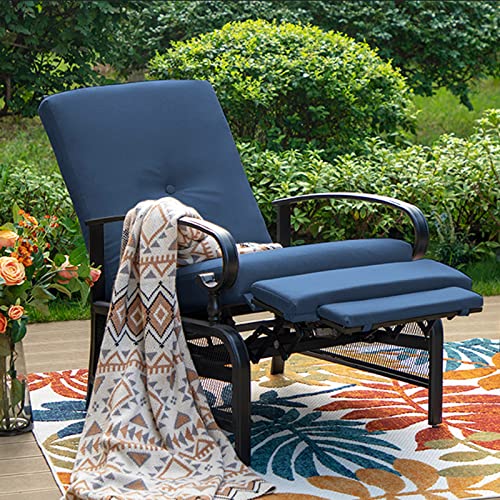PHI VILLA Oversized Outdoor Recliner Chair, Zero Gravity Metal Patio