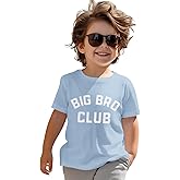 GLIGLITTR Big Brother Shirt Cool Big Bro Club T-Shirt Toddler Baby Boy Promoted to Big Brother Announcement Short Sleeve Tops