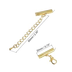 uxcell 10Sets Slide on End Clasps with Lobster Claw