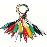 10pcs Alligator Electrical Clips Lead, 20 inches Double Ended Alligator Clips for Test Probes & Leads with 5 Colors (Multicol