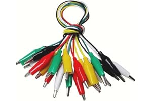 10pcs Alligator Electrical Clips Lead, 20 inches Double Ended Alligator Clips for Test Probes & Leads with 5 Colors (Multicol