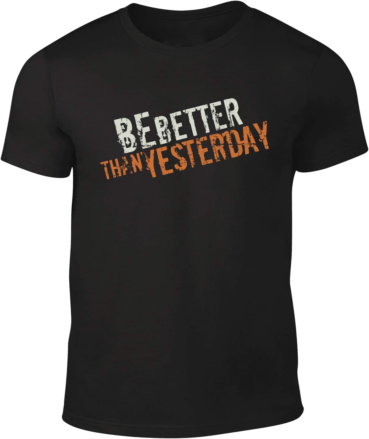 DesignDivil Men's 'BE Better Than Yesterday' Gym Motivational Quality Cotton T-Shirt.