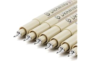 KOUSICOO Muchcute Extra Fine Point Writing Pens:6 Black 0.25mm Ultra Thin Micron Pen 01 No Bleed Bible Journaling Study Supplies Annotation Smooth Waterproof Micro Line Tip Fineliner Gel Felt Ink Markers Stuff