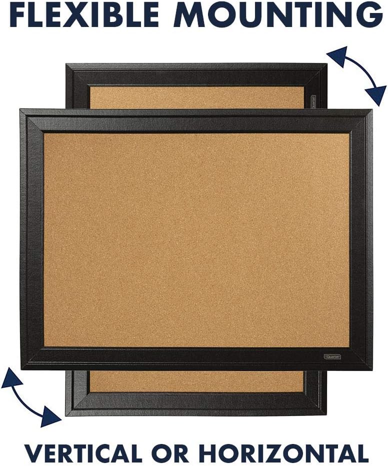 Quartet Cork Board Bulletin Board, 11” x 17” Framed Corkboard, Black Frame, Decorative Hanging Pin Board, Perfect for Office & Home Decor, Home School Message Board or Vision Board (79279) : Corkboard : Office Products