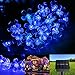 LE Solar String Lights Cherry Blossom, 23ft, 50 LED, Waterproof, Blue, Light Sensor, Decoration, Outdoor, Christmas Tree, Thanksgiving, Wedding, Garden, Lawn, Patio, Party