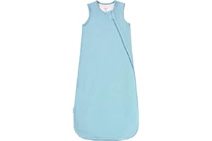 EASYFI Supersoft Rayon Made from Bamboo Sleep Sack 3-6 Months Newborn Sleep Sack 0-3 Months 0.5 Tog Lightweight Baby Wearable Blanket with 2-Way Zipper Summer Unisex Sleeping Bag for Babies - Blue