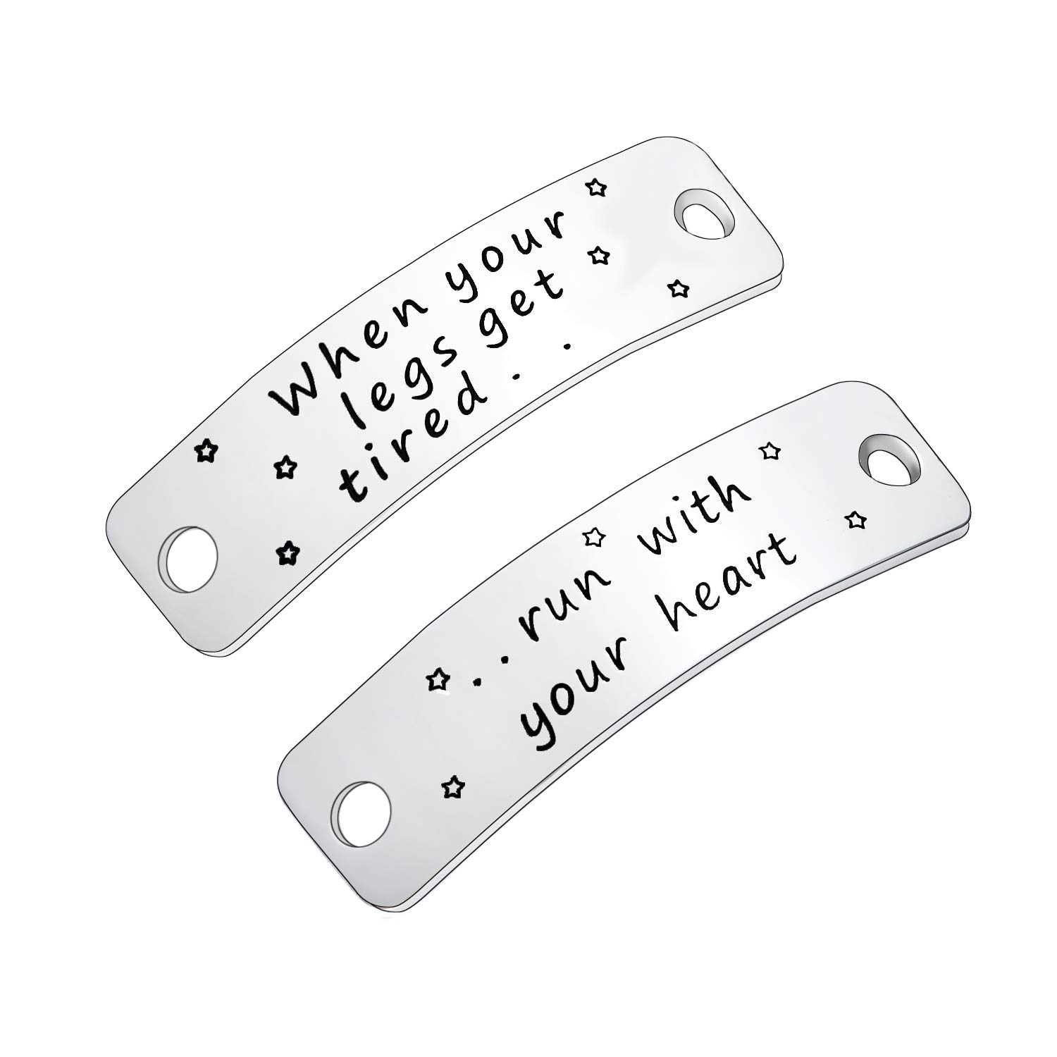 BESPMOSP When Your Legs Get Tired Run with Your Heart Lace Tag Trainer Tags Gift For Runner Fitness Gym Get Fit Running Inspirational Shoelace Charm