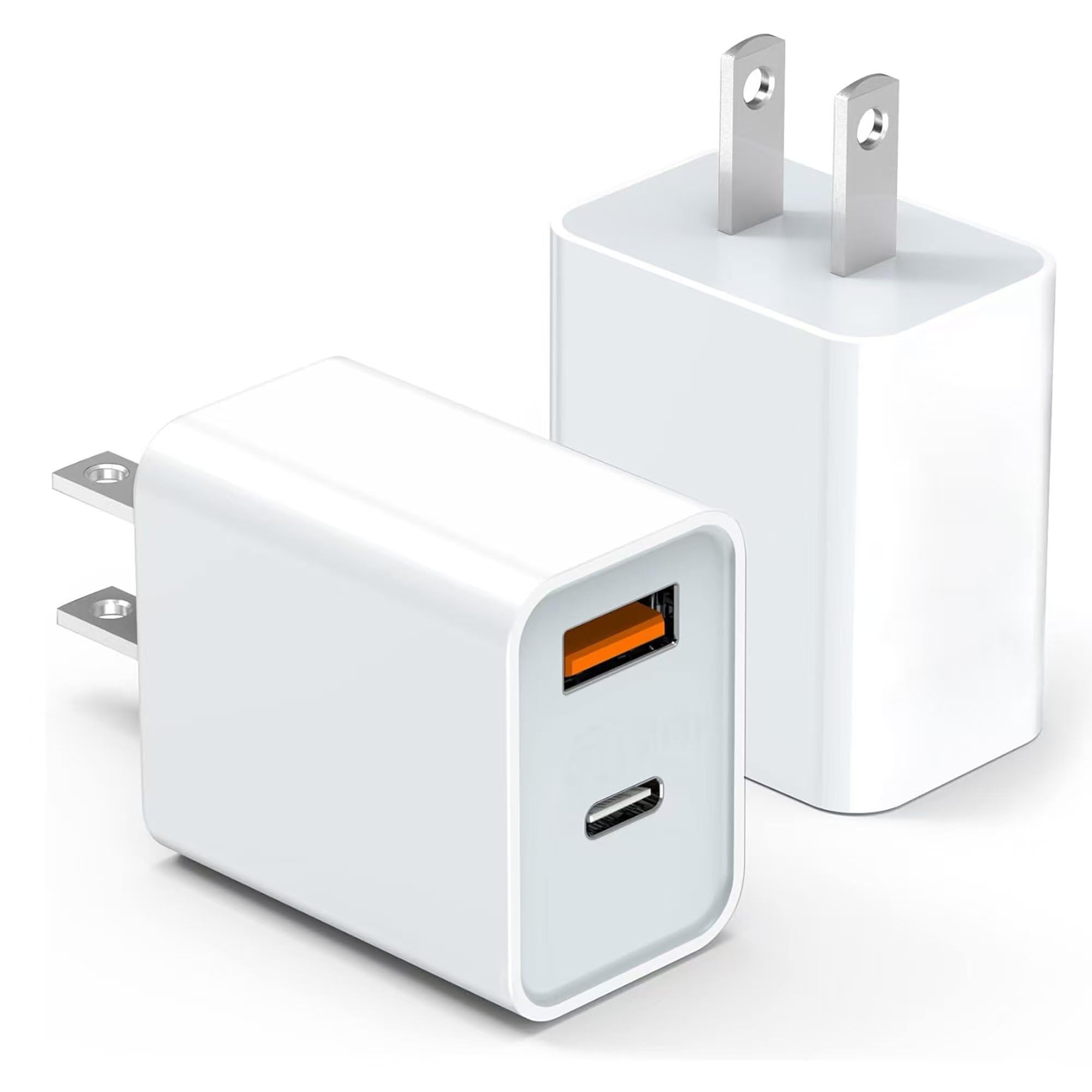 Photo 1 of 2 Pack USB C Charger Block, for iPhone Charger Block,20W Durable Dual Port PD+QC 3.0 Power Adapter,Power Adapter Cube for i Phone 16/16 Pro/16 Pro Max/16 Plus/15/14/1 3, XS/XR/X,Samsung, More