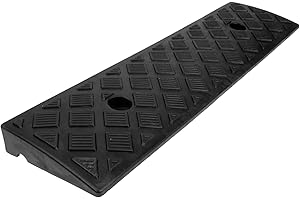 OSOLADY Threshold Ramp 19.68X5.11X1.18In Plastic Curb Ramp for Driveway with Anti-Slip Abrasion Resistant Design Suitable for