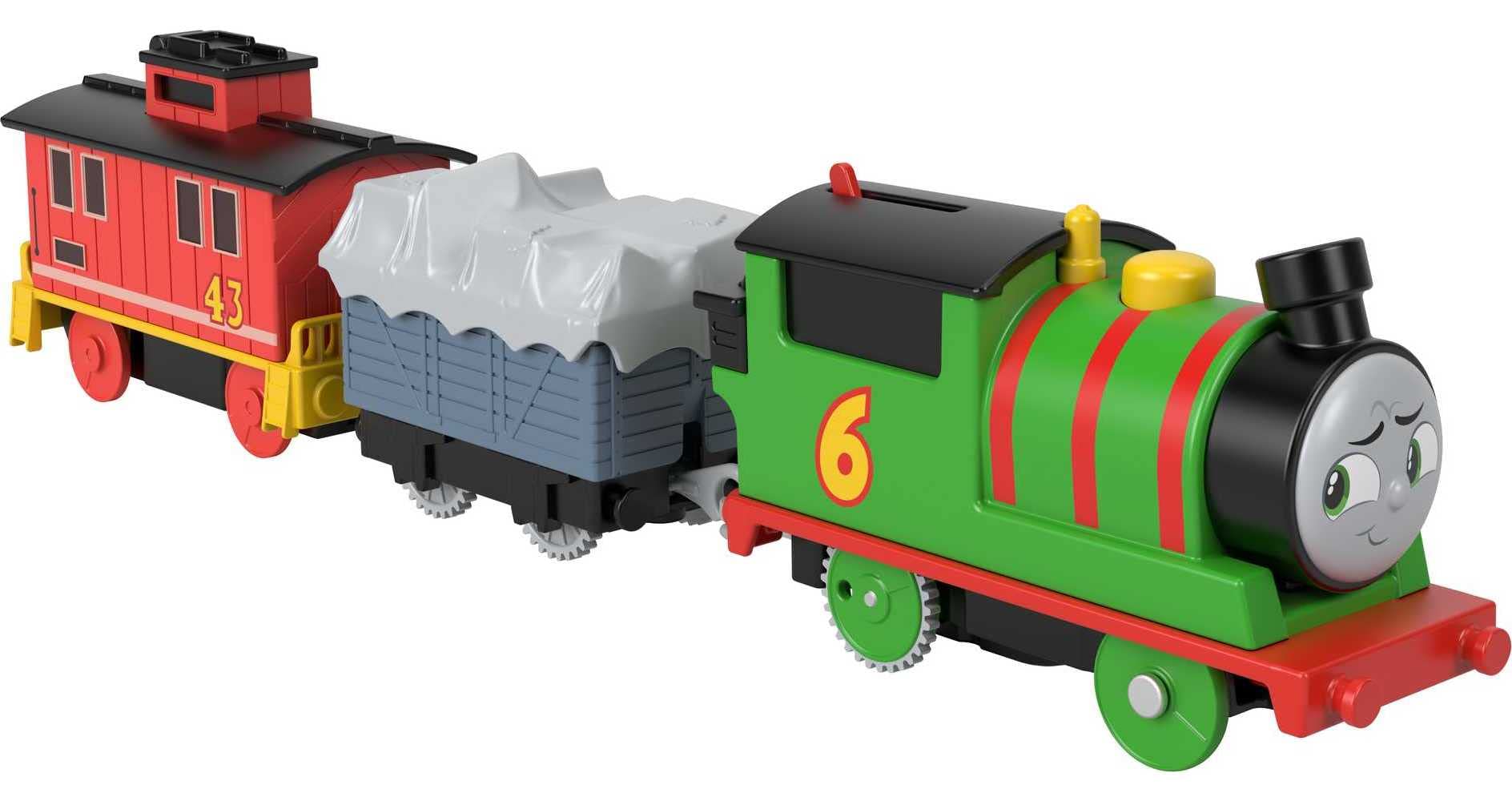Photo 1 of Thomas & Friends Motorized Toy Train Percy Engine & Brake Car Bruno Rail Vehicle for Preschool Pretend Play Kids Ages 3+ Years