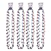 4th of July Star Beads Necklaces For Patriotic Party Accessories, Fourth of July Party Supplies (12 Pack)